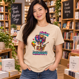 I Am an Artist – Creativity women’s pink crewneck mockup