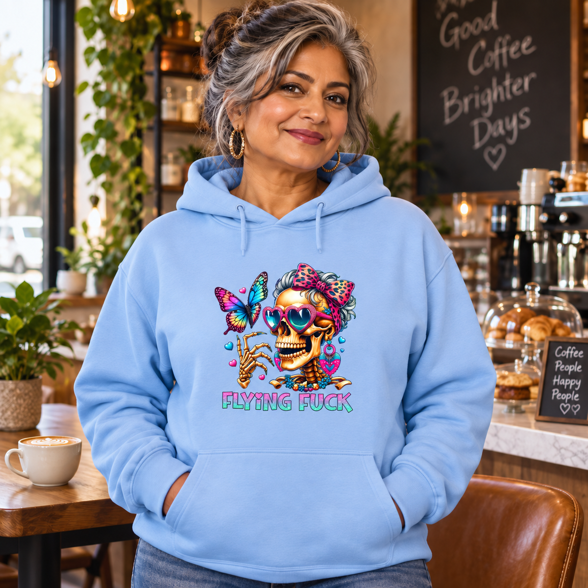 My Last Flying Fuck women’s light-blue hoodie mockup