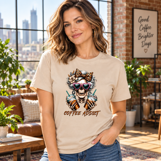 Coffee Addict women’s light-blue hoodie mockup