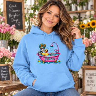Duck Off women’s light-blue hoodie mockup