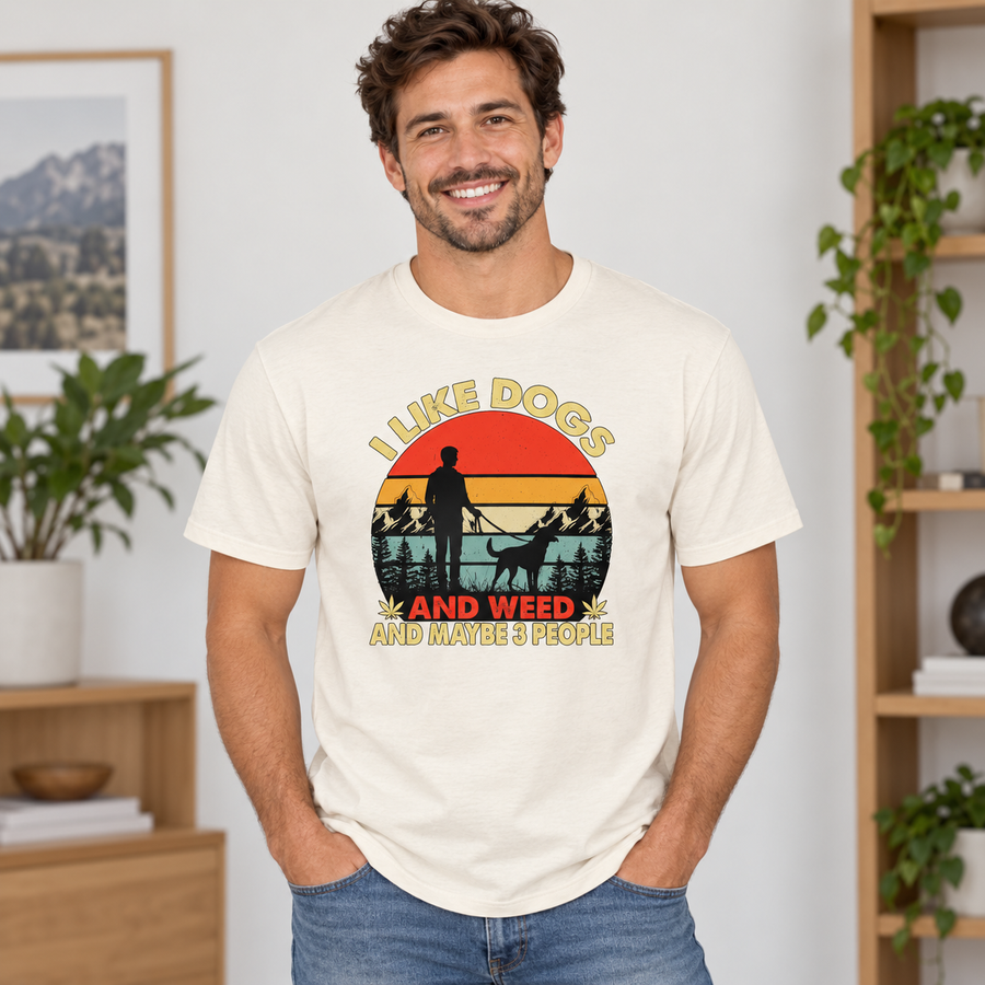 I Like Dogs And Weed Graphic Apparel – T-Shirt, Crewneck & Hoodie