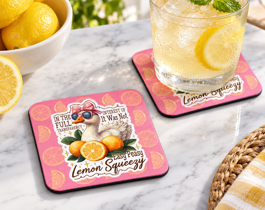 Easy Peasy Lemon Squeezy Goose Coaster – Funny Summer Decor