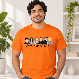 Friends Cast Group on Orange T-Shirt