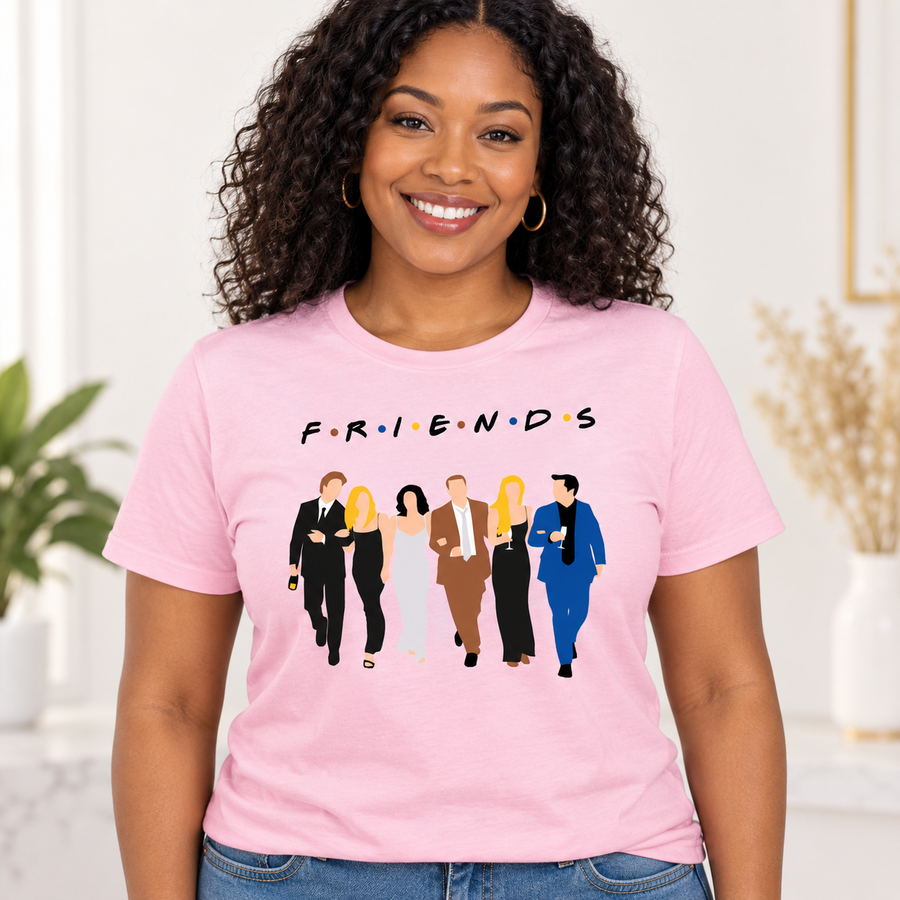 Friends Character Lineup Graphic Apparel – T-Shirt, Crewneck & Hoodie