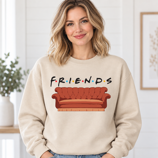 Friends Couch on Beige Crewneck