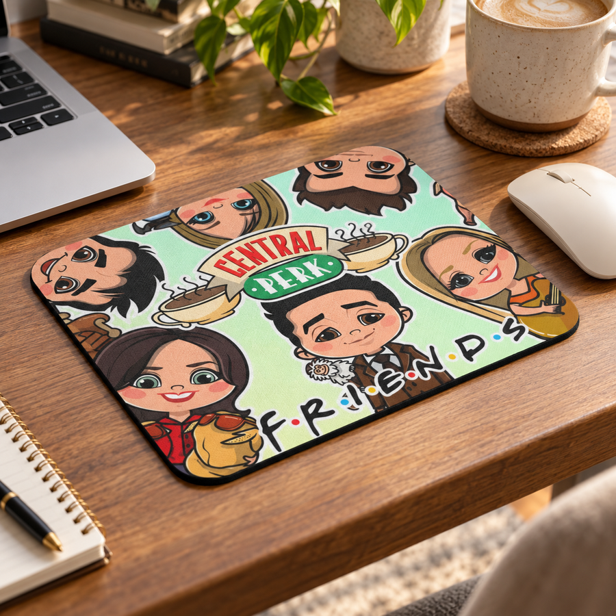 Central Perk-Inspired Cartoon Mouse Pad – Coffee Shop Desk Decor