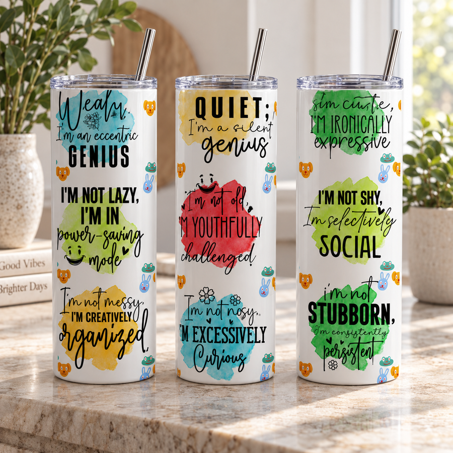 Funny Personality Quotes Watercolor 20oz Tumbler