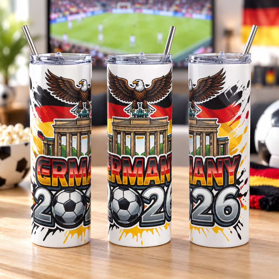 Germany 2026 Football Tumbler – Insulated Soccer Fan Cup