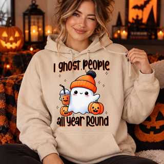 Ghostly Halloween hoodie mockup