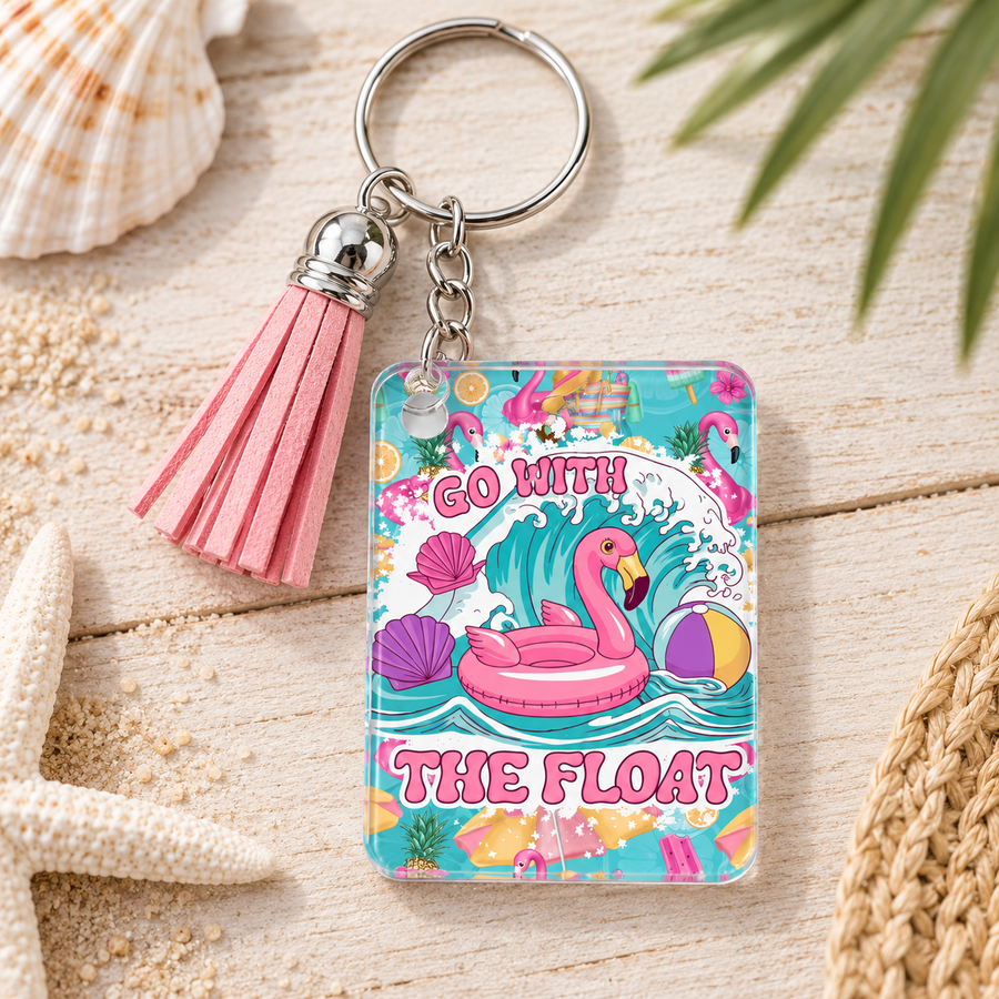 Go With the Float Acrylic Keychain – Summer Beach Gift