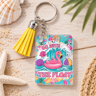 Go With the Float keychain with yellow tassel