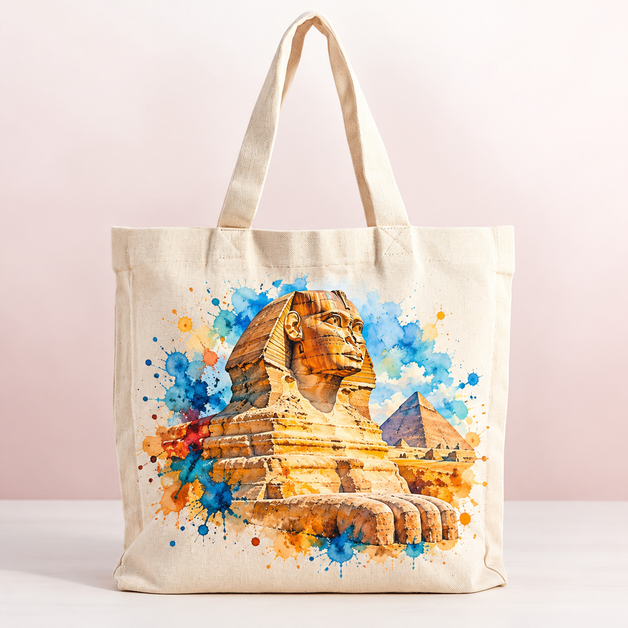 Great Sphinx of Giza Watercolor Tote – Ancient Egypt Gift