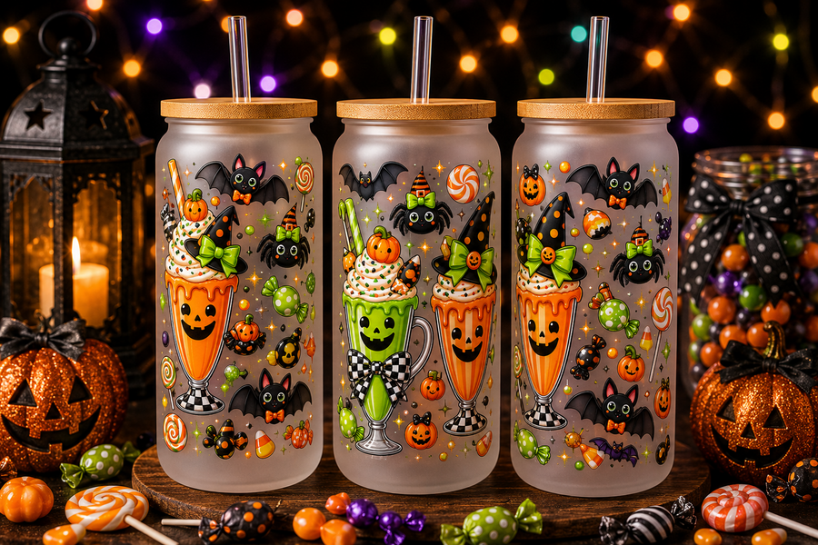 Sweet Treats Milkshake Halloween Glass Can Tumbler