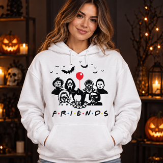 Horror Friends Balloon & Bats – Halloween Apparel hoodie model mockup