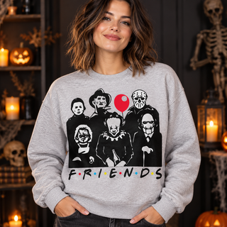 Horror Friends Group Portrait – Halloween Apparel crewneck model mockup