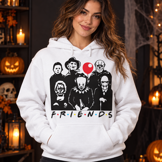 Horror Friends Group Portrait – Halloween Apparel hoodie model mockup