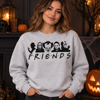 Horror Friends Lineup – Halloween Apparel crewneck model mockup