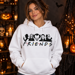 Horror Friends Lineup – Halloween Apparel hoodie model mockup