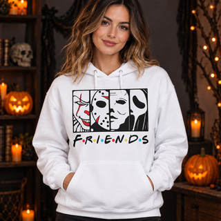 Horror Friends Face Panels – Halloween Apparel hoodie model mockup