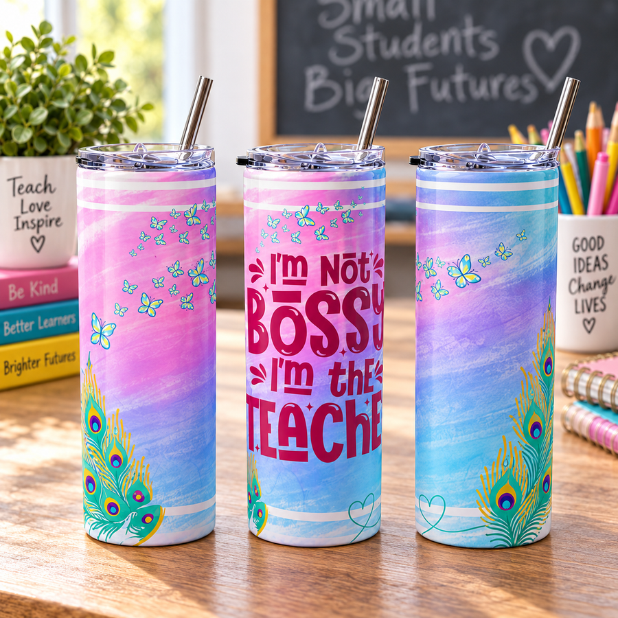 I'm Not Bossy, I'm the Teacher 20oz Skinny Tumbler
