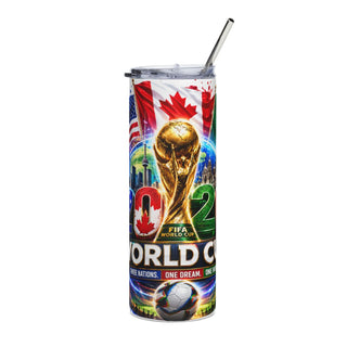 2026 Host Nations football tumbler with Canada USA Mexico design