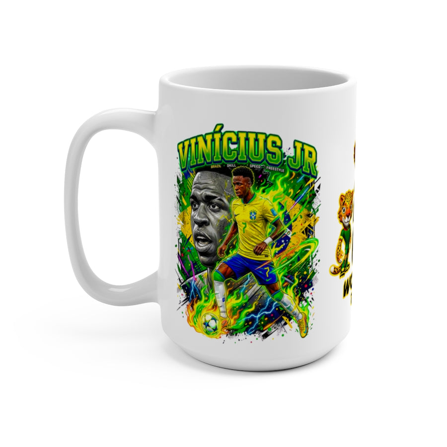 Vinicius Jr Brazil Football Mug – Brazilian Soccer Fan Gift