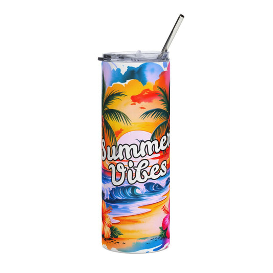'Summer Vibes' Tropical Beach Travel Cup