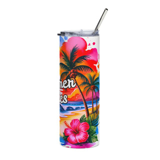 Summer Vibes beach sunset tumbler product view