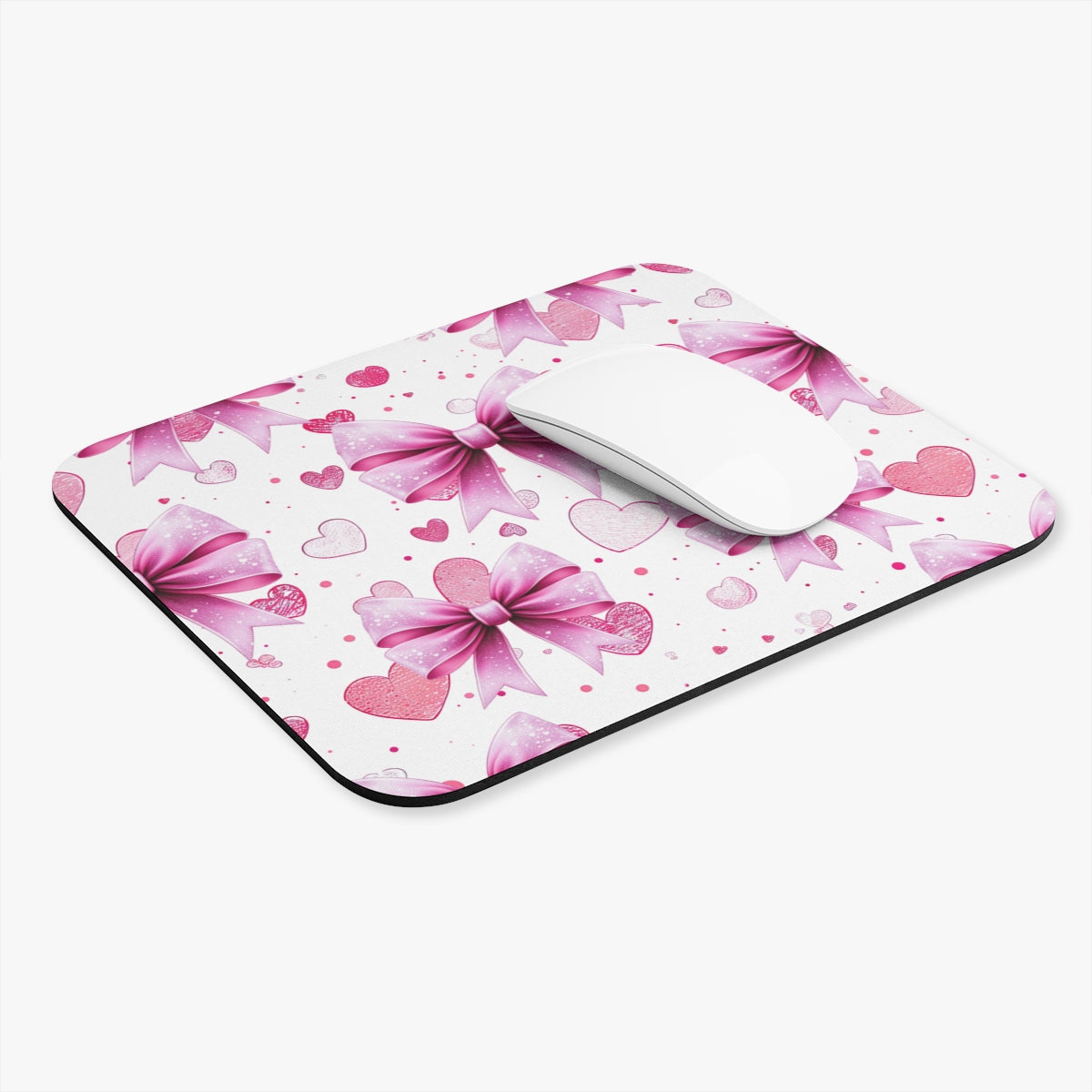 Pink Bow & Hearts  — Cute Girly Desk Mat