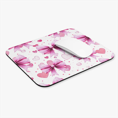 Pink Bow & Hearts  — Cute Girly Desk Mat