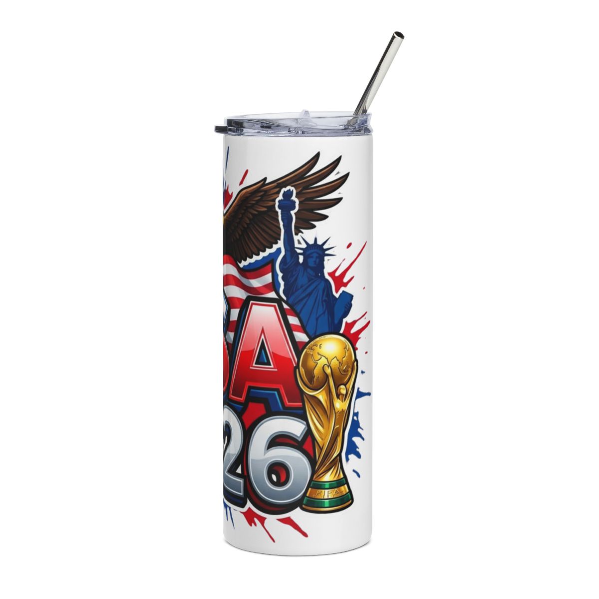 USA 2026 football tumbler design view