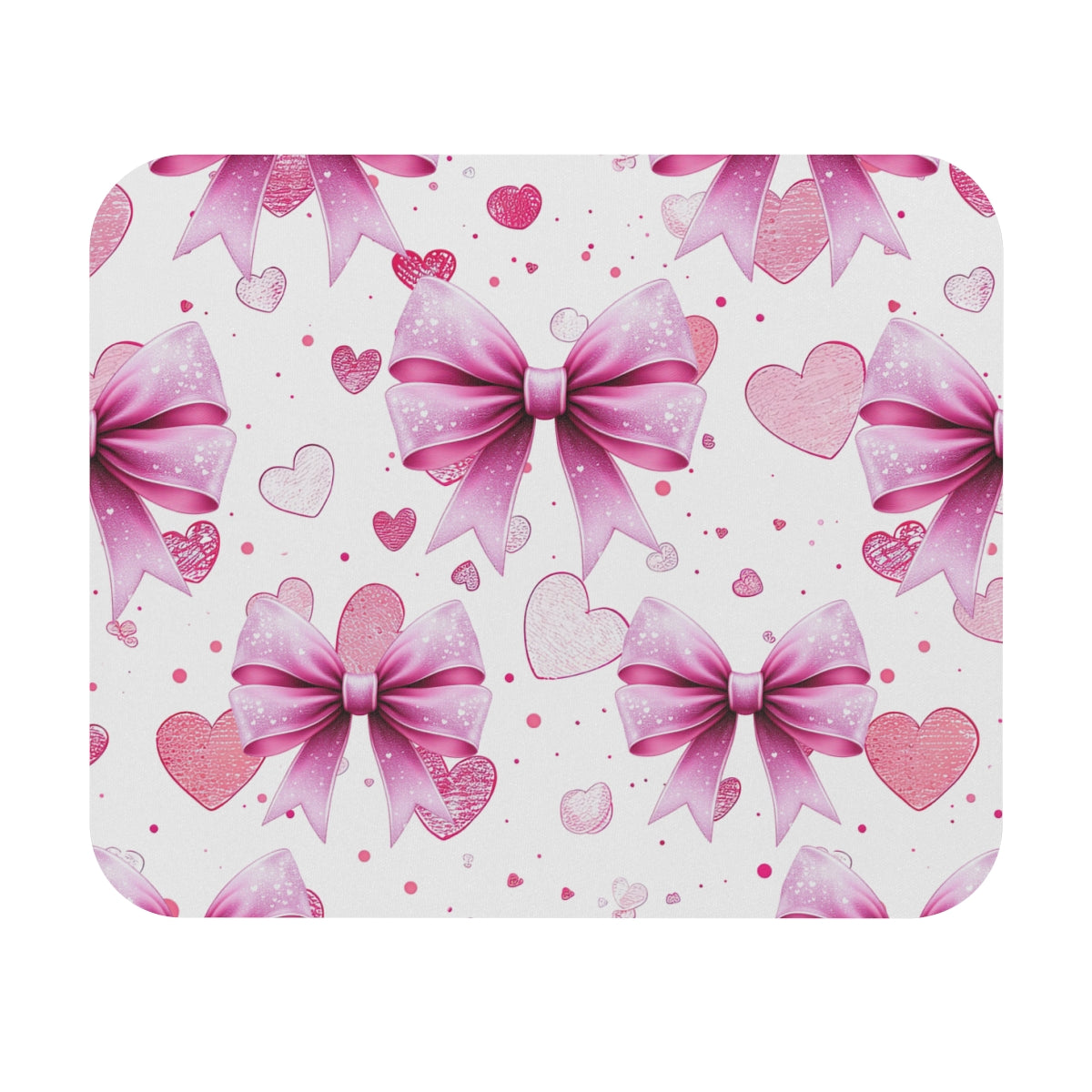 Pink Bow & Hearts  — Cute Girly Desk Mat