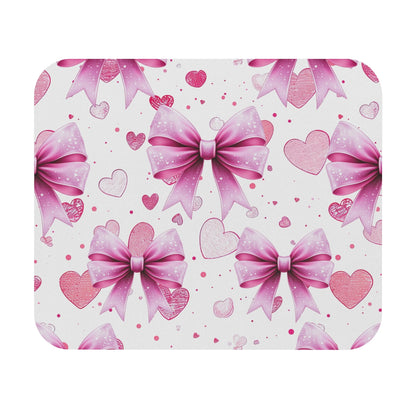 Pink Bow & Hearts  — Cute Girly Desk Mat