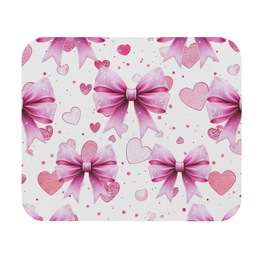 Pink Bow & Hearts  — Cute Girly Desk Mat