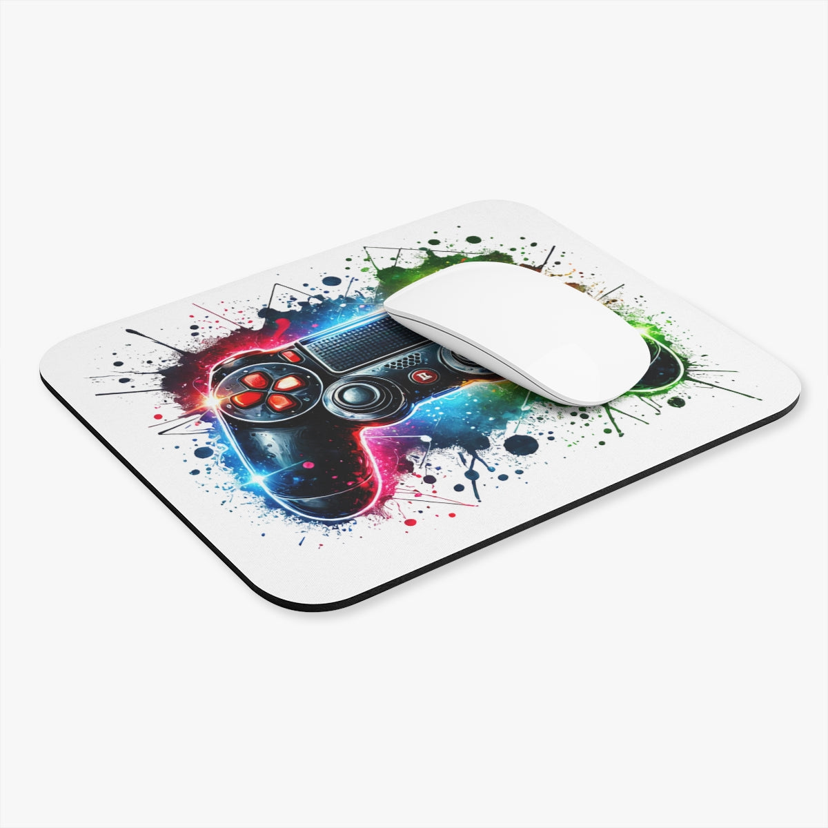 Gaming Controller — Colorful Splash Video Game Desk Mat