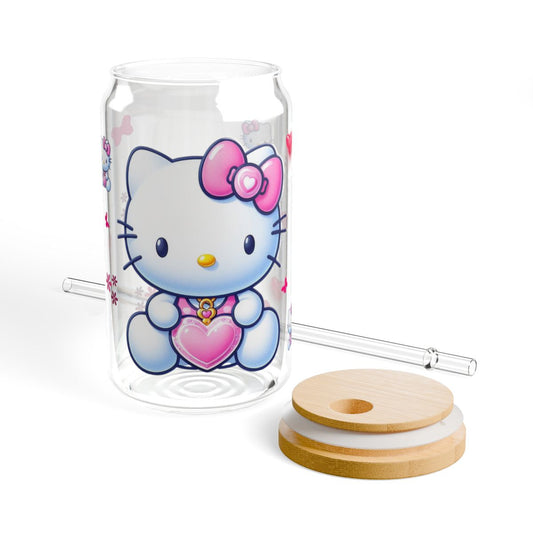 Hello Kitty Heart Sipper Glass