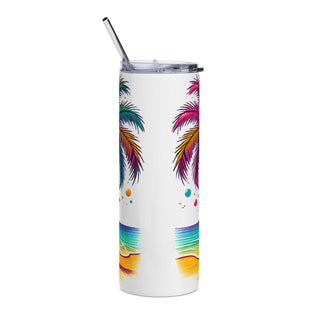 Summer Vibes palm beach tumbler design view