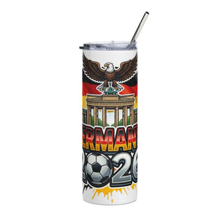 Germany 2026 football tumbler with eagle and landmark design
