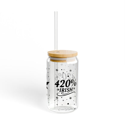 16oz 420% Irish Cannabis Leaf Sipper Glass