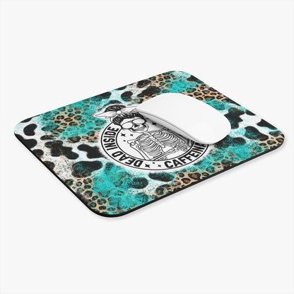 Teal Leopard Print Rectangle — Stylish Animal-Print Desk Mat