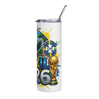 Brazil 2026 football tumbler design view
