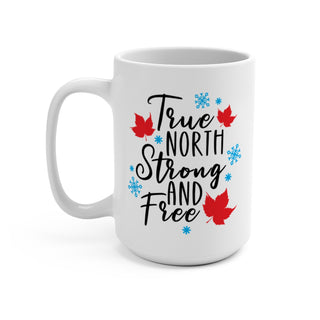 True North Strong & Free Maple Leaf ceramic mug