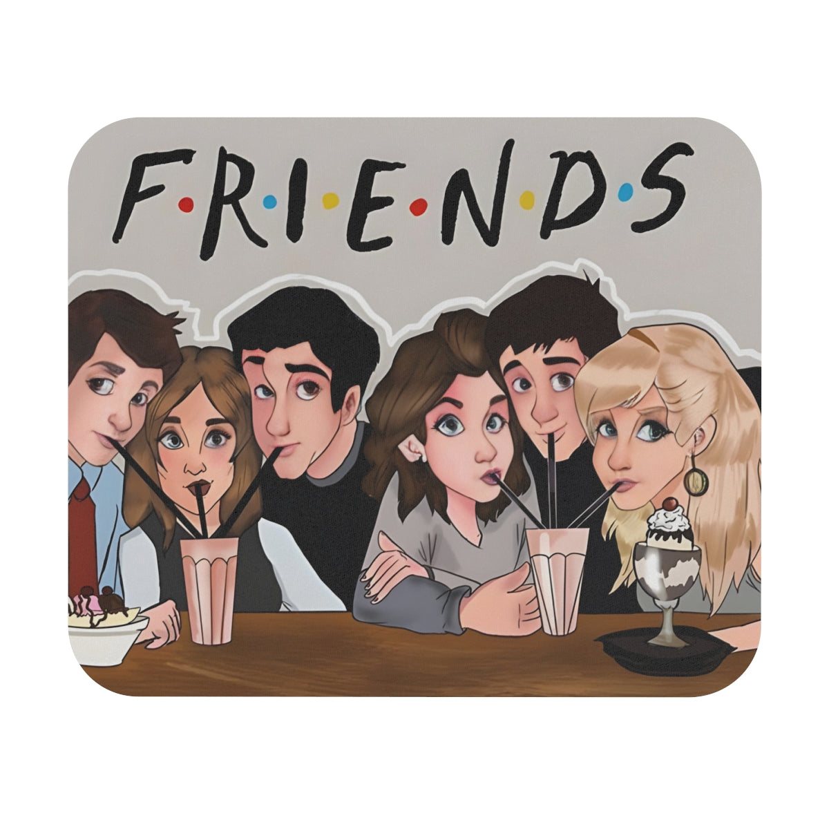 Friends TV Show Cartoon Characters Desk Mat