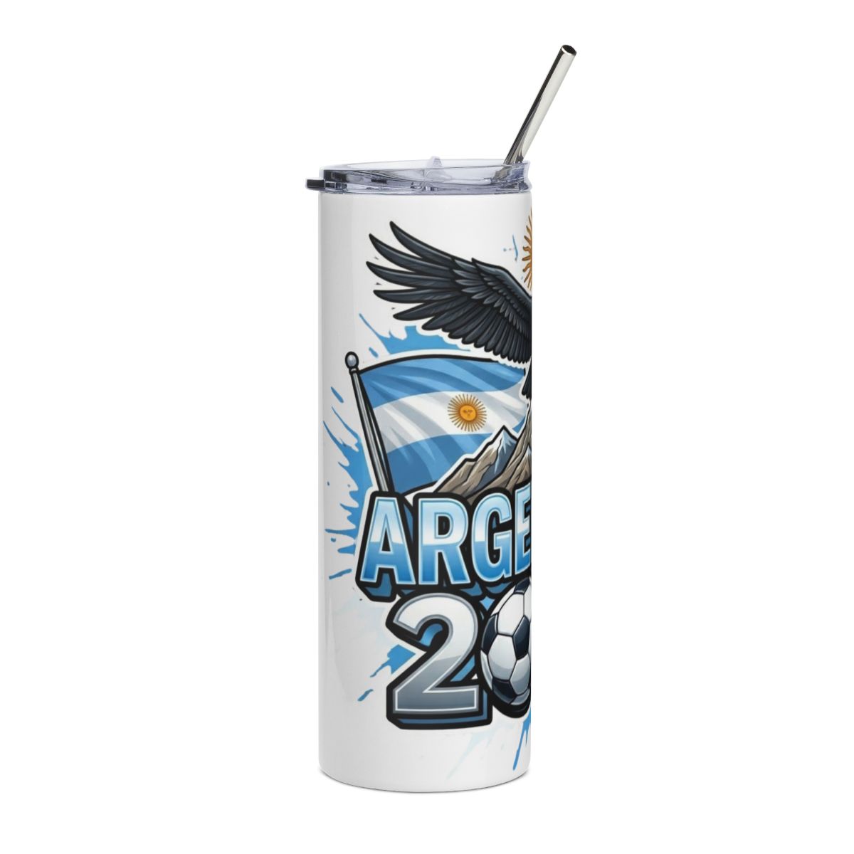 Argentina 2026 football tumbler alternate view