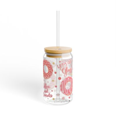 16oz Donut Coffee Donuts Sipper Glass