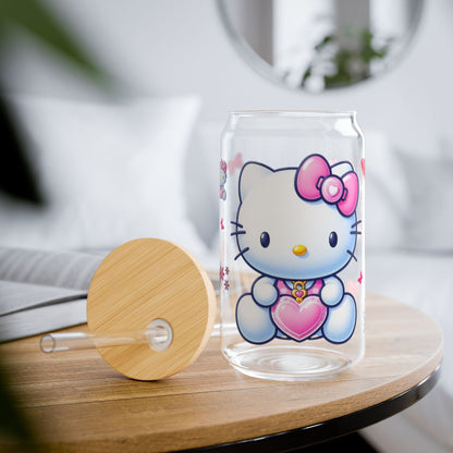 Hello Kitty Heart Sipper Glass