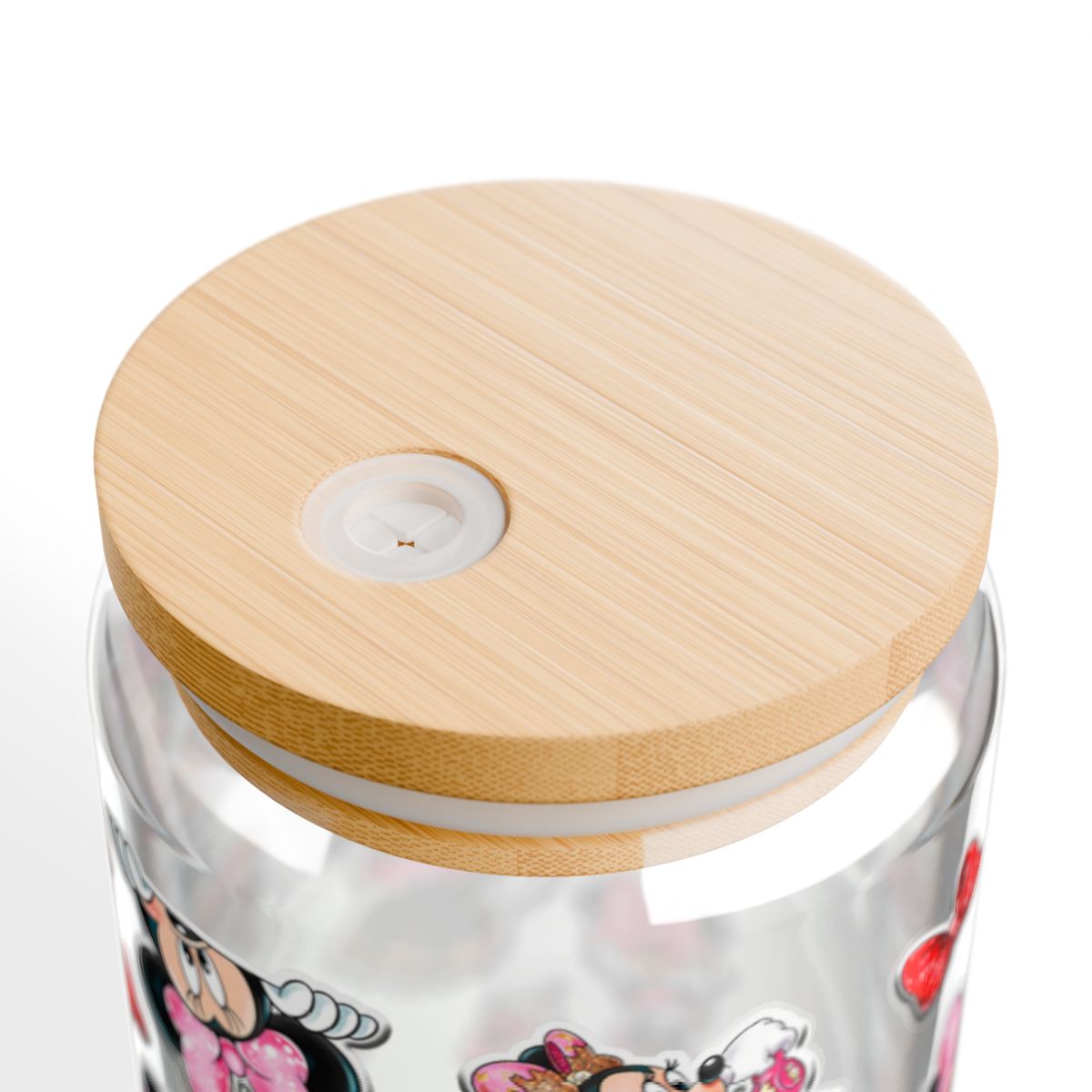 16oz Pink Minnie Mouse collage Sipper Glass