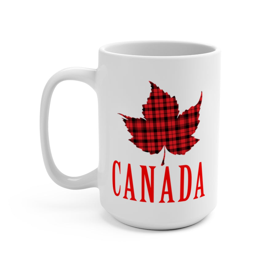 Buffalo Plaid Canada Maple Leaf Mug – Rustic Canadian Gift