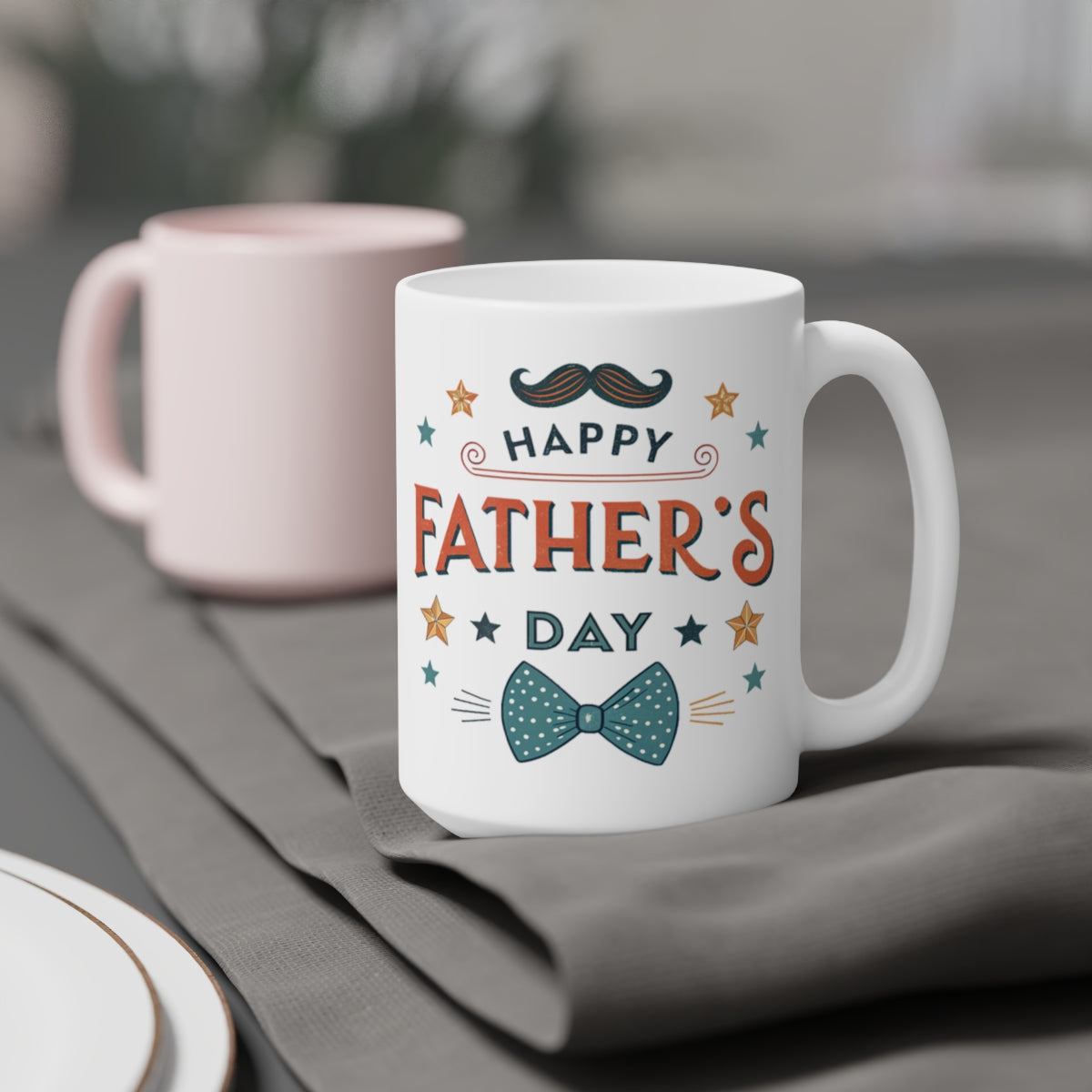 "Happy Father's Day" Mustache & Bow Tie Design