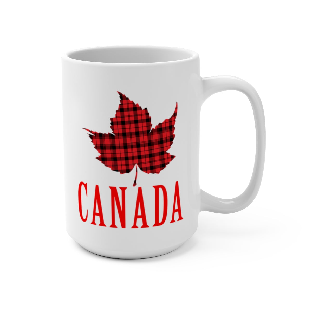 Buffalo Plaid Canada Maple Leaf mug alternate view